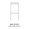 Barstool - Palissade Iron red - HAY