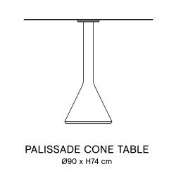 Ø90 cm cone table - Palissade Iron red - HAY