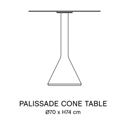 table cône Ø70 cm - Palissade Iron red - HAY