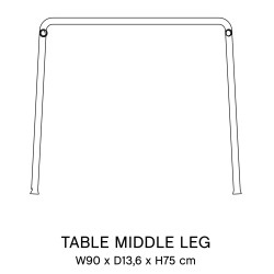 table middle leg - Palissade Iron red - HAY