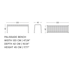 Bench - Palissade Iron red - HAY