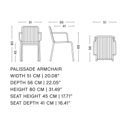 armchair - Palissade Iron red - HAY