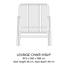 Lounge chair high - Palissade Iron red - HAY