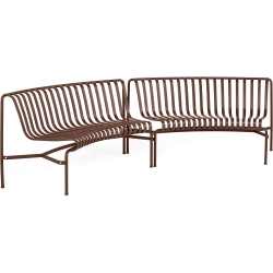 set of 2 dining benches in in - Palissade park Iron red - HAY