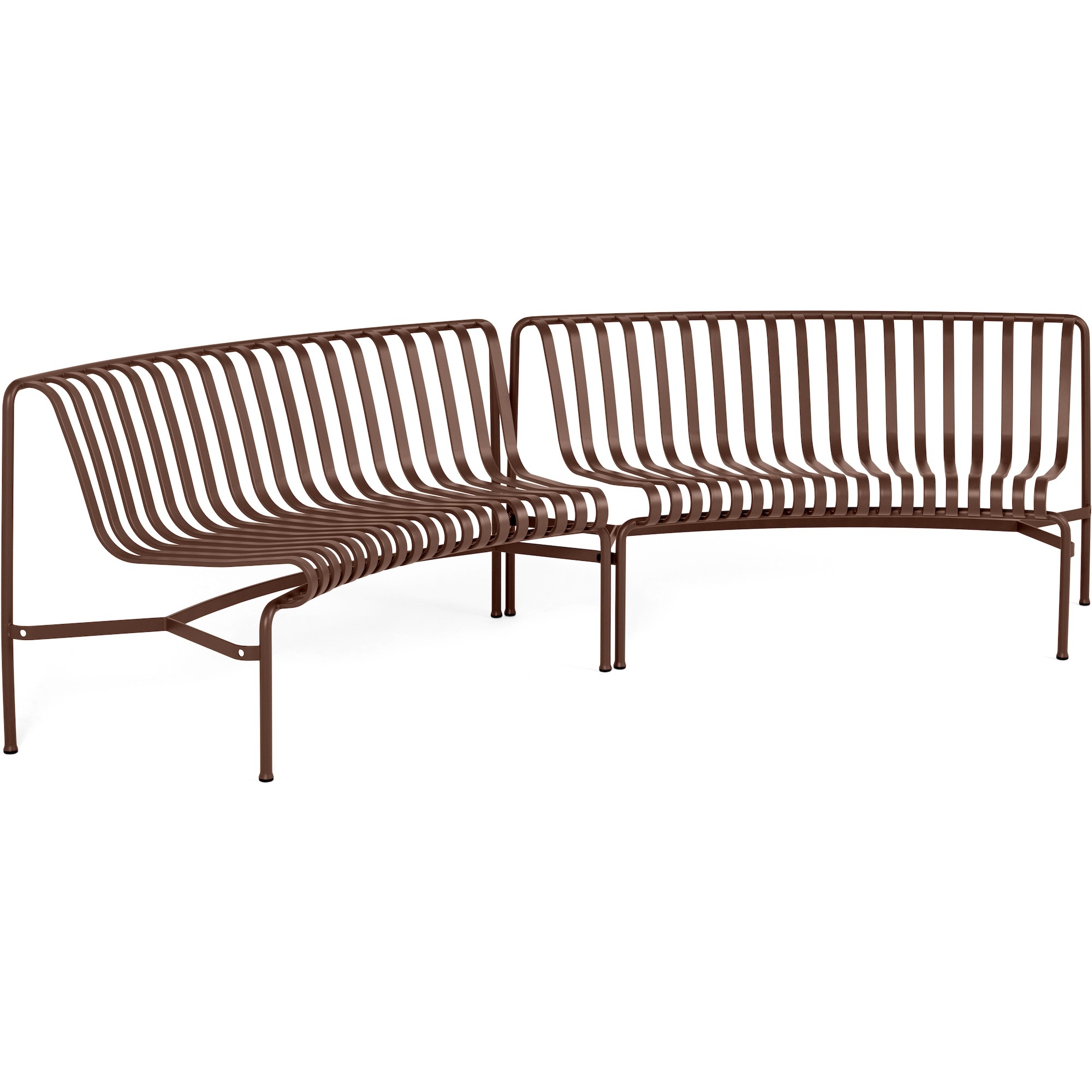 set of 2 dining benches in in - Palissade park Iron red - HAY