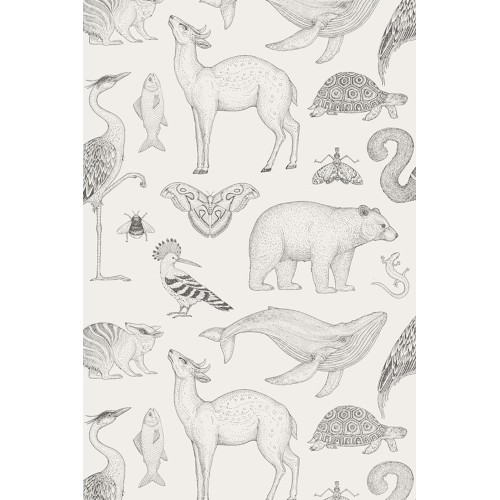 off-white - Animals Wallpaper - Katie Scott - Ferm Living