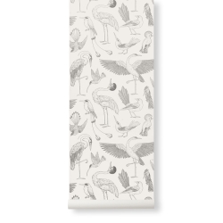 ÉPUISÉ - Off-white - papier peint Birds - Katie Scott - Ferm Living