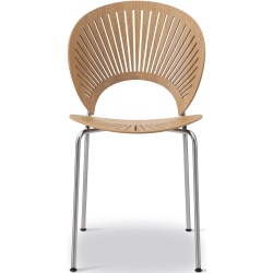 oiled oak / Brushed stainless steel legs – Trinidad chair 3398 - Fredericia