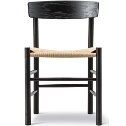 Chaise J39 – chêne teinté noir + corde de papier naturelle - Fredericia