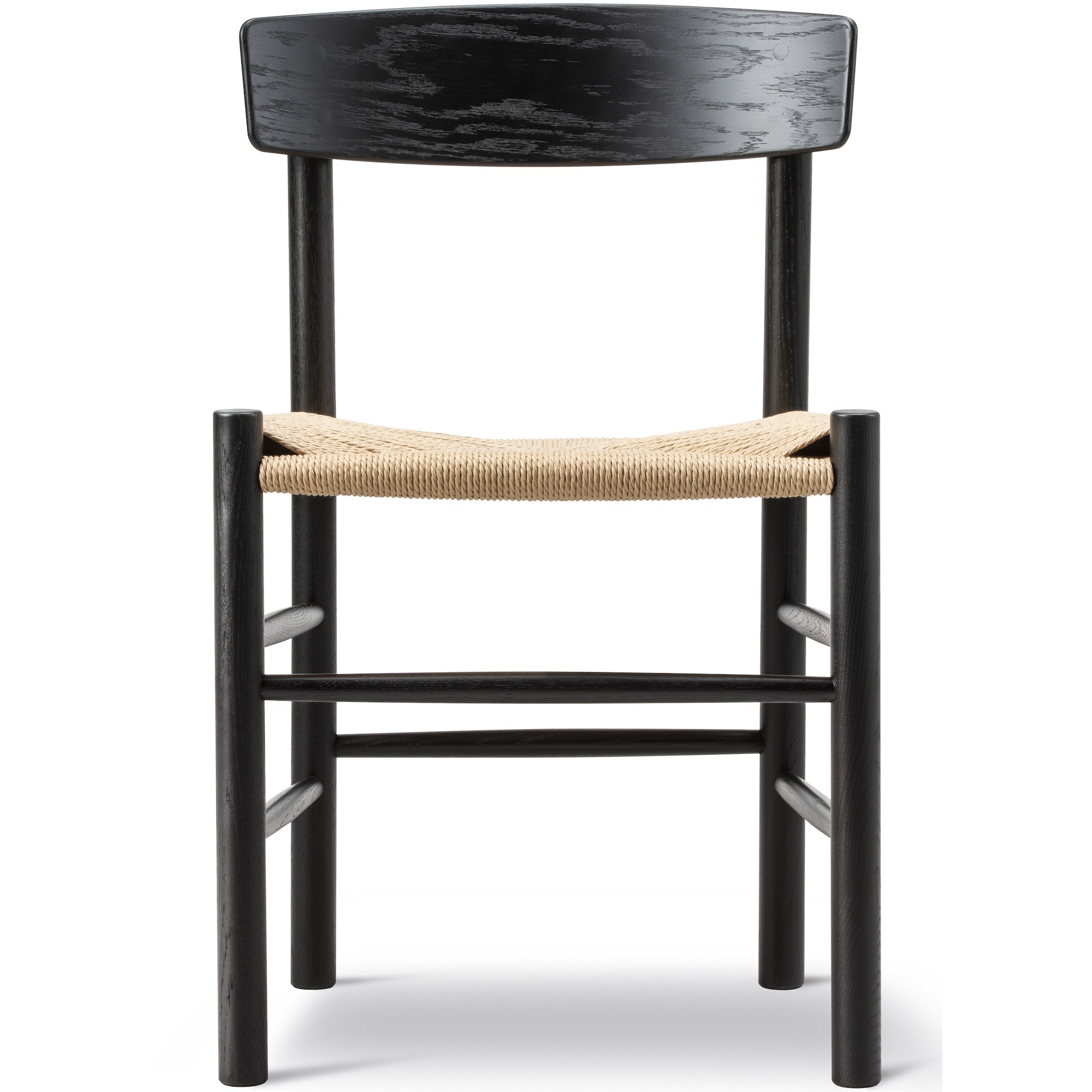 J39 Chair – black lacquered oak + natural paper cord - Fredericia