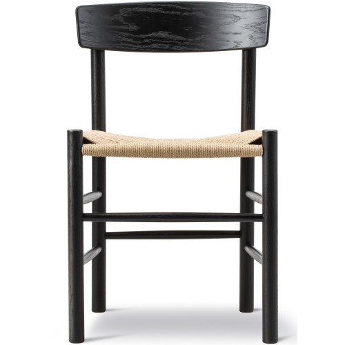 J39 Chair – black lacquered oak + natural paper cord - Fredericia