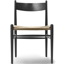 Chaise CH36 – Chêne peint en noir + Corde de papier naturelle - Carl Hansen & Søn