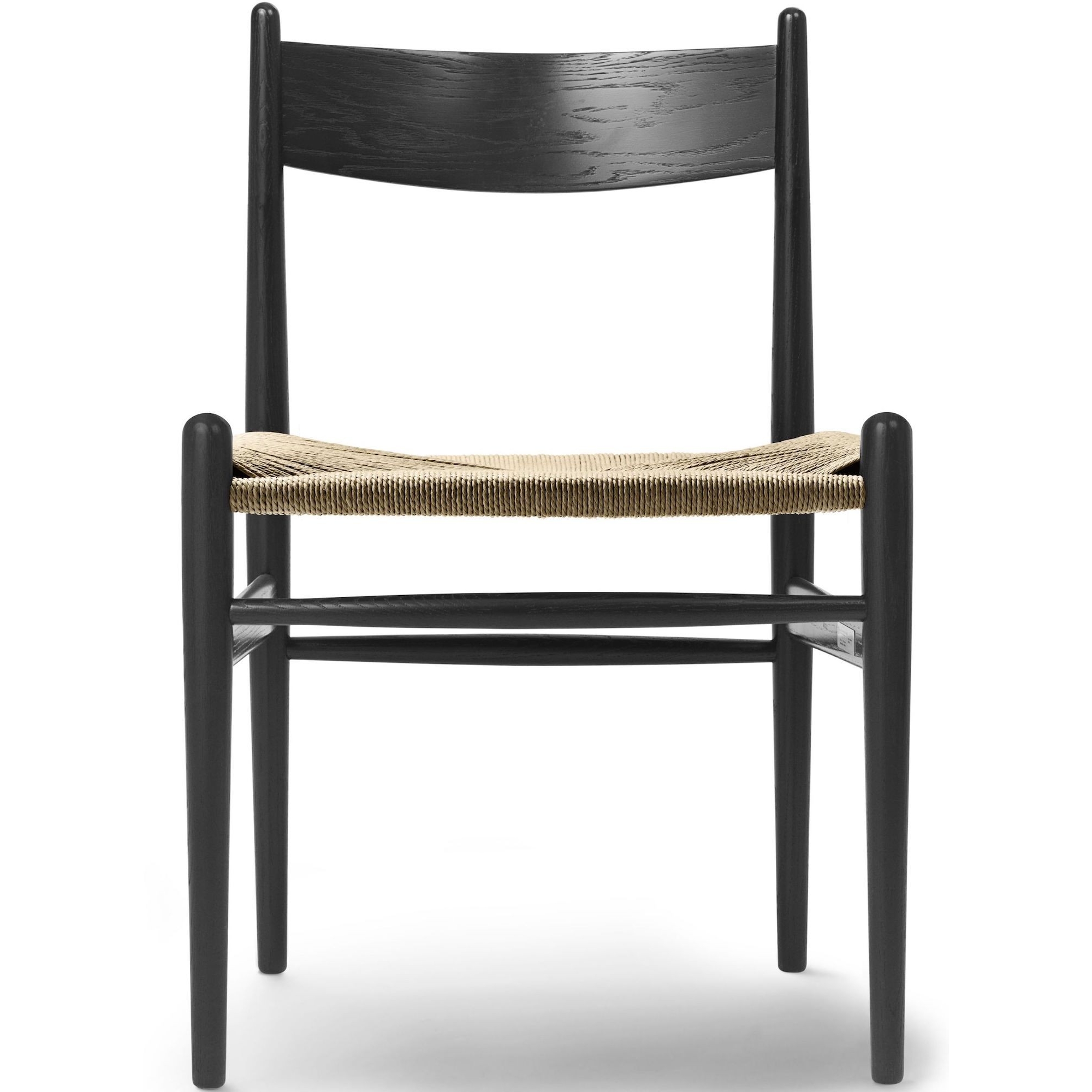 Chaise CH36 – Chêne peint en noir + Corde de papier naturelle - Carl Hansen & Søn