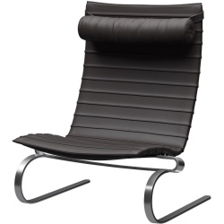 PK20 Lounge chair – Aura Black brown leather - Fritz Hansen