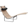 Chaise longue PK24 – Osier + Appuie-tête Cuir Aura Noir - Fritz Hansen