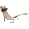 Chaise longue PK24 – Osier + Appuie-tête Cuir Embrace Chocolate - Fritz Hansen