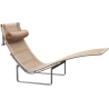 Chaise longue PK24 – Osier + Appuie-tête Cuir Rustik - Fritz Hansen