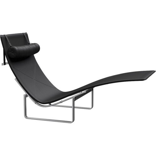 Chaise longue PK24 – Cuir Aura Noir - Fritz Hansen