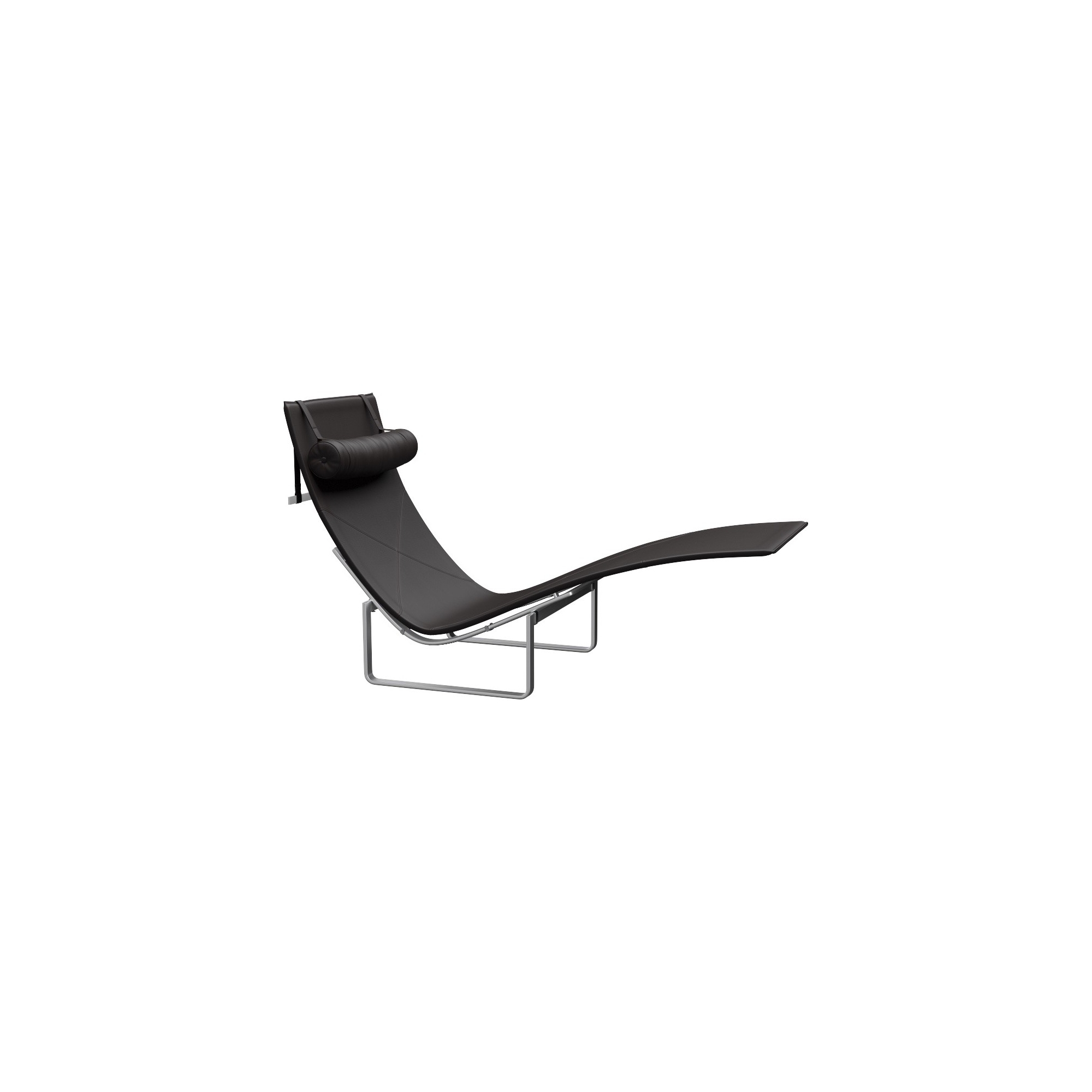 Chaise longue PK24 – Cuir Aura Black Brown - Fritz Hansen