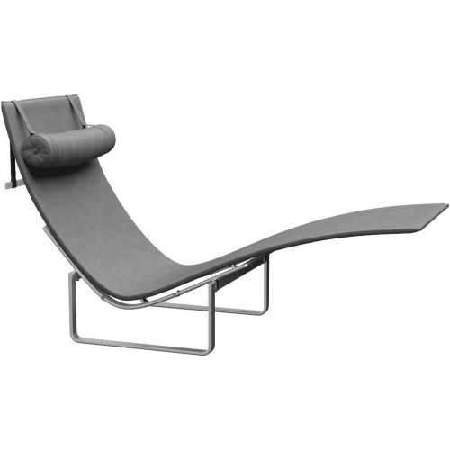 Chaise longue PK24 – Cuir Embrace Concrete - Fritz Hansen