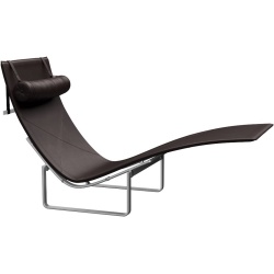 PK24 Chaise longue - Grace Dark brown Leather - Fritz Hansen