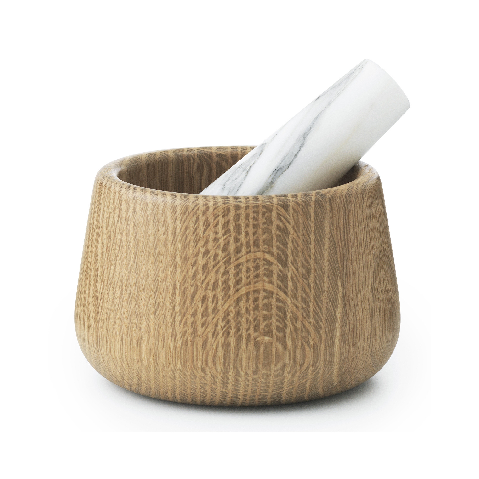 white marble/oak - Craft mortar and pestle - Normann Copenhagen