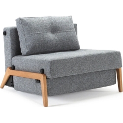 Cubed convertible lounge chair – Oak + 565 Twist Granite - Innovation Living