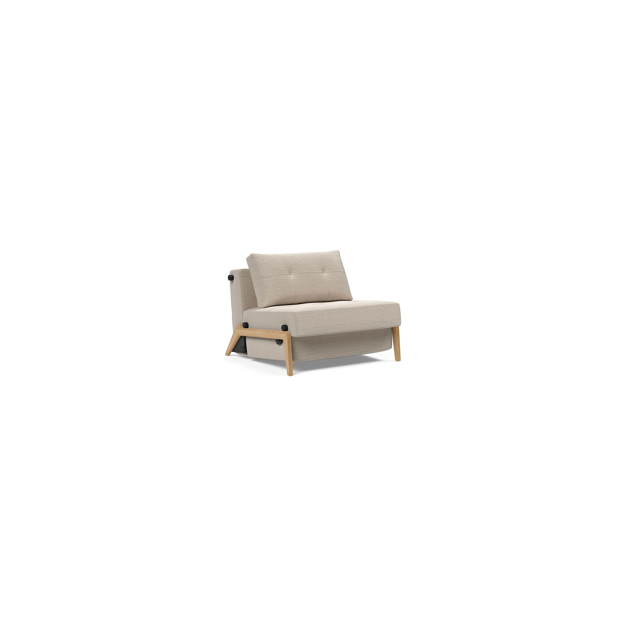 Fauteuil convertible Cubed – Chêne + 612 Blida Sand Grey - Innovation Living