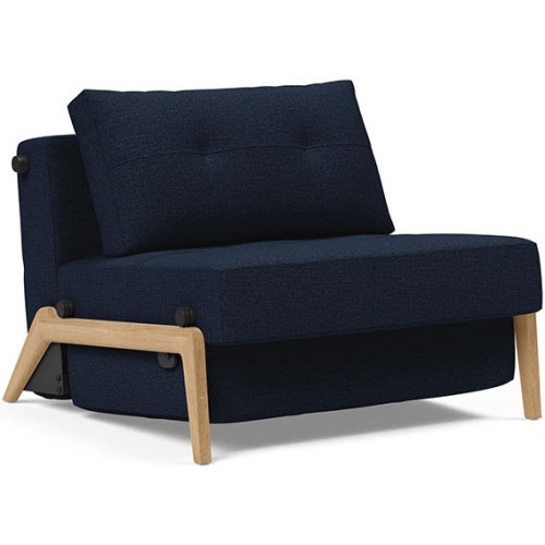 Cubed convertible lounge chair – Oak + 528 Mixed Dance Blue - Innovation Living