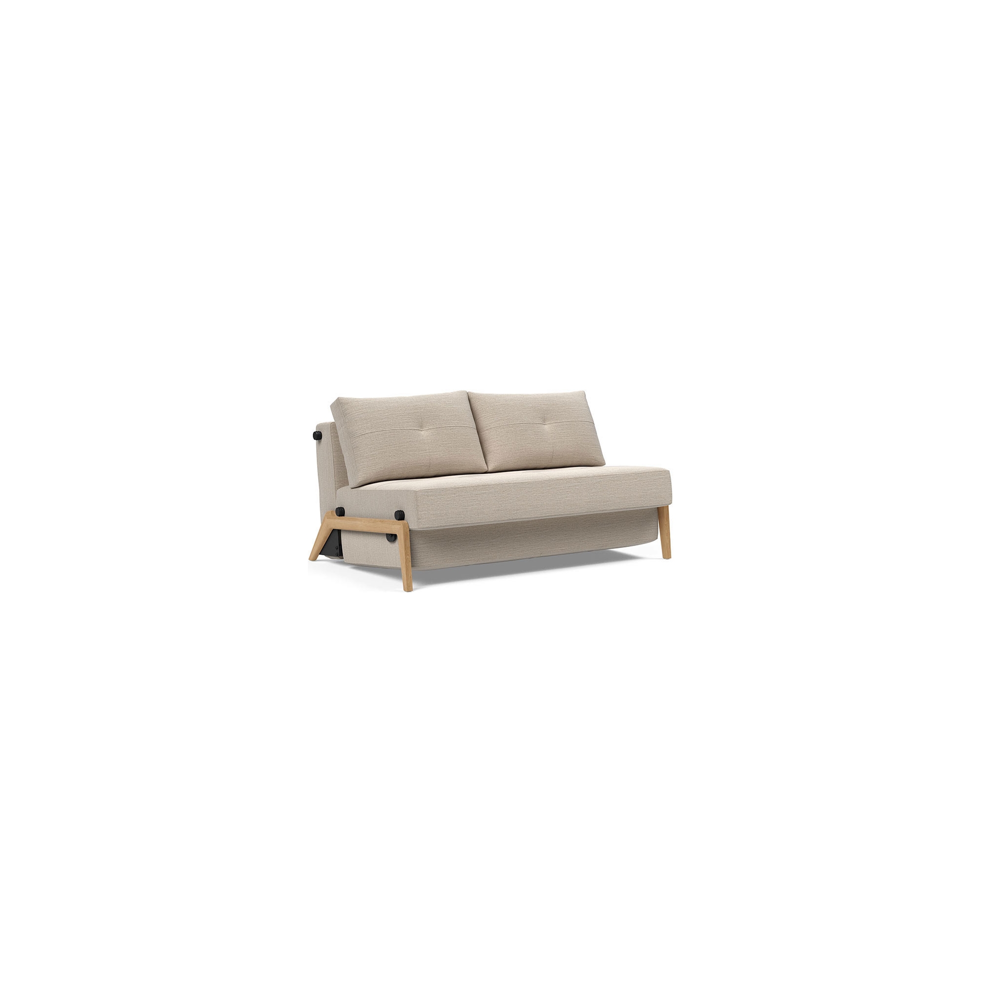 Cubed 140 convertible sofa – Oak + 612 Blida Sand Grey - Innovation Living