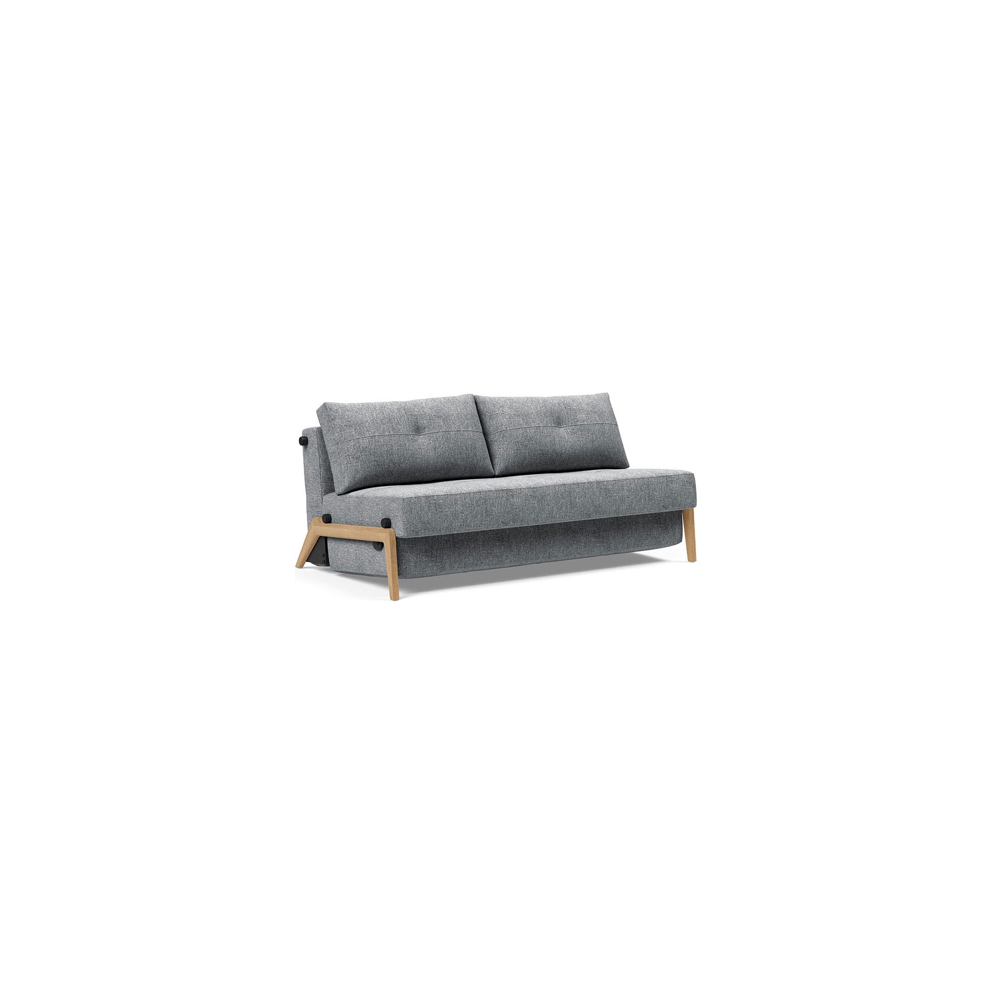 Cubed 160 convertible sofa – Oak + 565 Twist Granite - Innovation Living