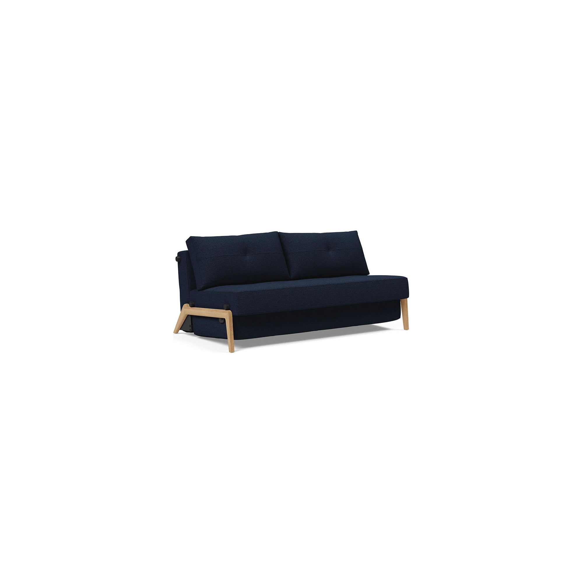 Cubed 160 convertible sofa – Oak + 528 Mixed Dance Blue - Innovation Living