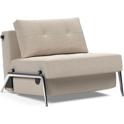 Cubed convertible lounge chair – Aluminium + 612 Blida Sand Grey - Innovation Living