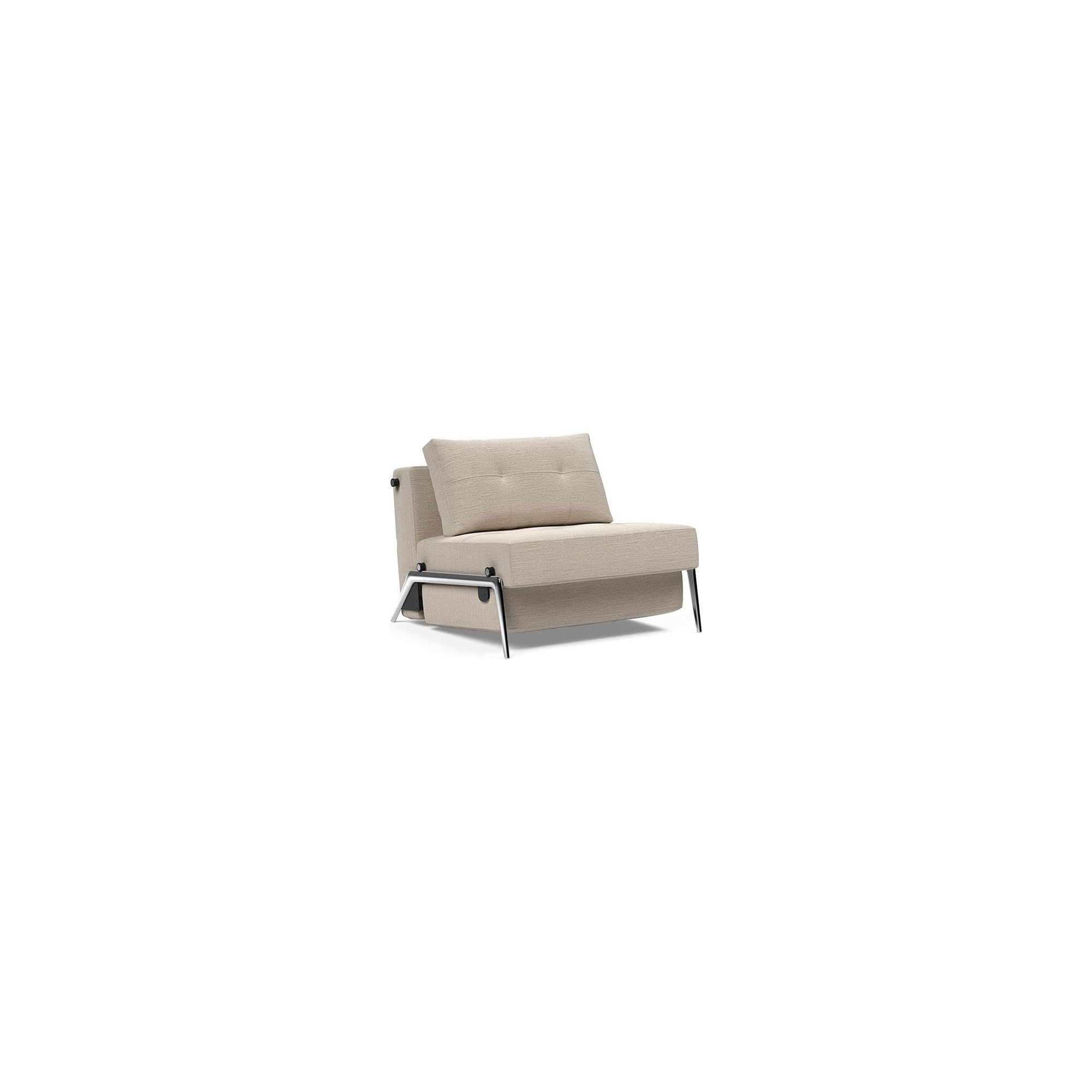 Cubed convertible lounge chair – Aluminium + 612 Blida Sand Grey - Innovation Living