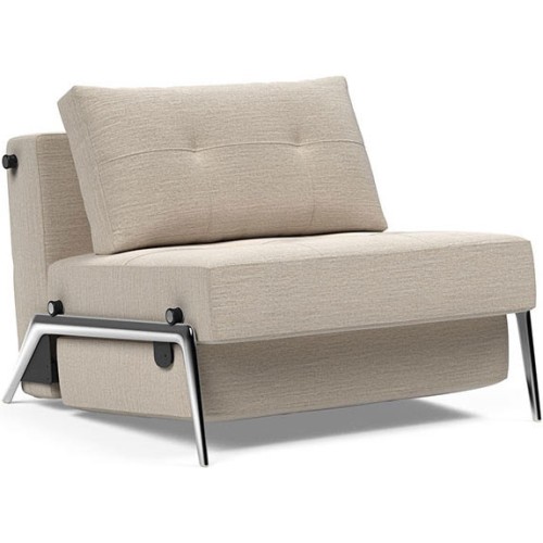 Fauteuil convertible Cubed – Aluminium + 612 Blida Sand Grey - Innovation Living