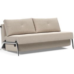 Cubed 140 convertible sofa – Aluminium + 612 Blida Sand Grey - Innovation Living