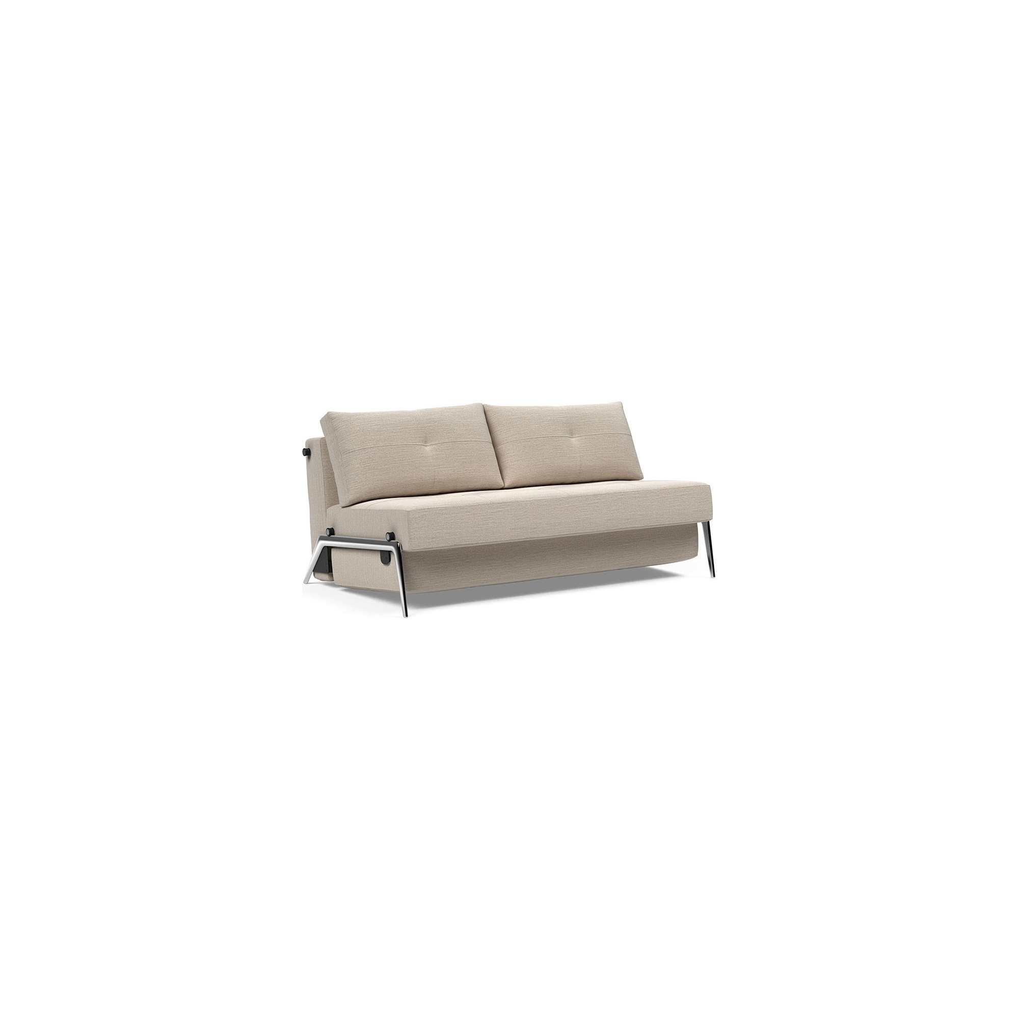 Cubed 140 convertible sofa – Aluminium + 612 Blida Sand Grey - Innovation Living