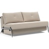 Cubed 140 convertible sofa – Aluminium + 612 Blida Sand Grey - Innovation Living