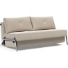 Cubed 160 convertible sofa – Aluminium + 612 Blida Sand Grey - Innovation Living