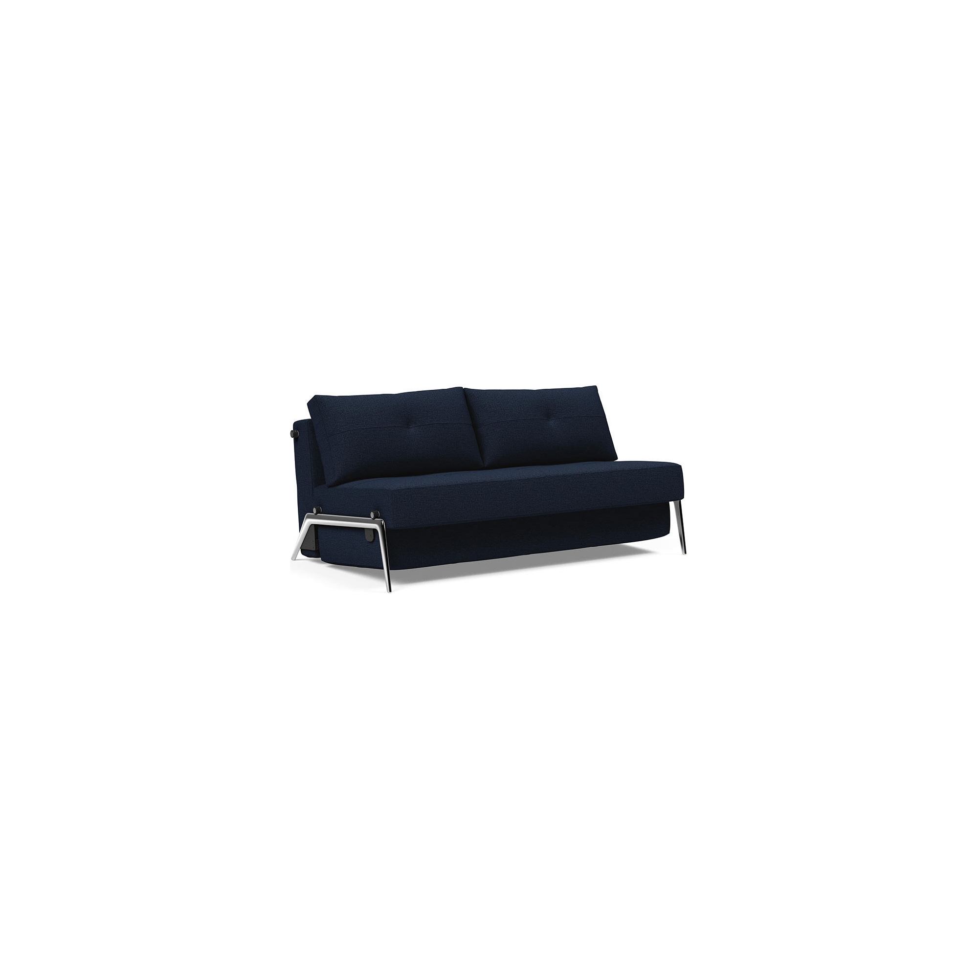 Cubed 160 convertible sofa – Aluminium + 528 Mixed Dance Blue - Innovation Living