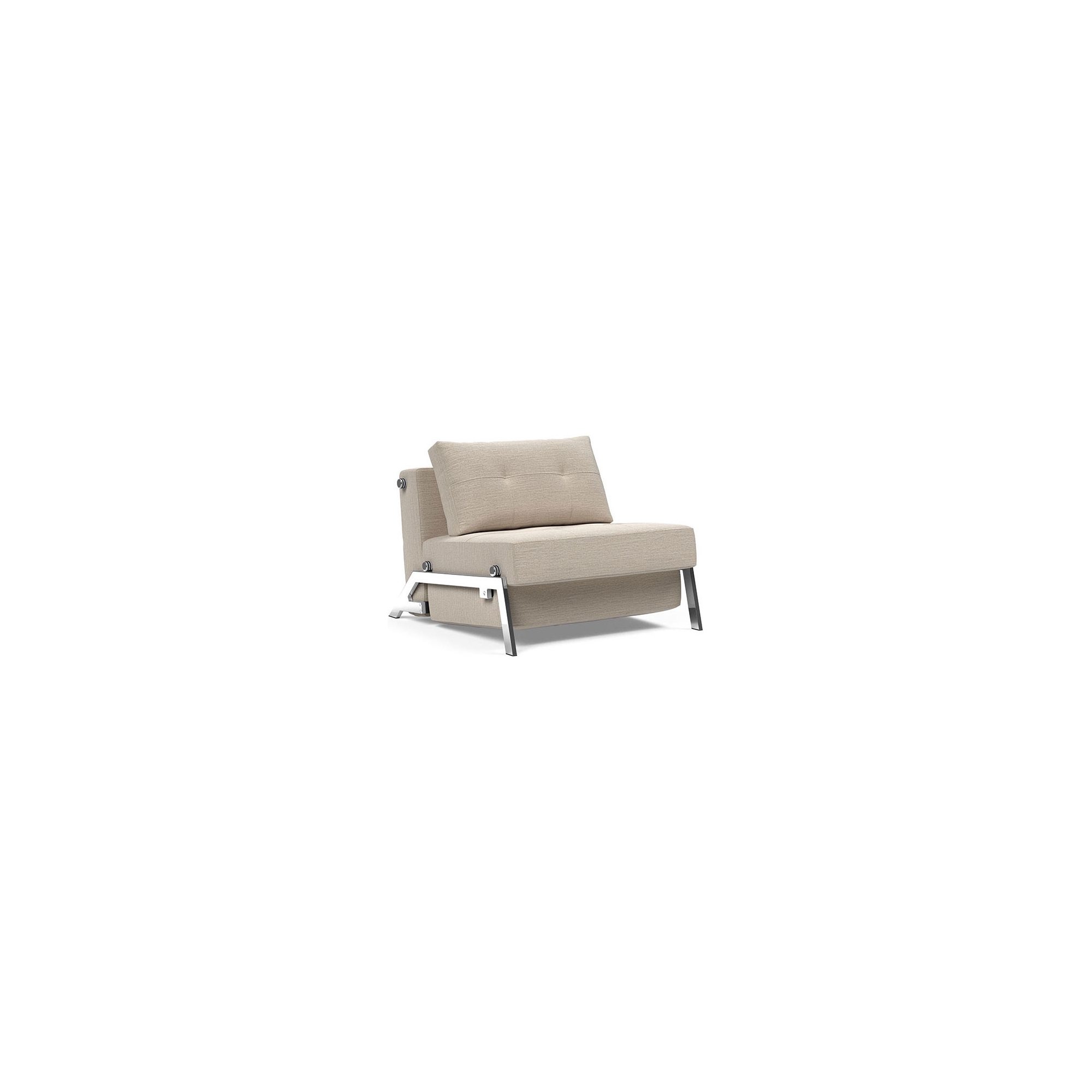 Fauteuil convertible Cubed – Chrome + 612 Blida Sand Grey - Innovation Living