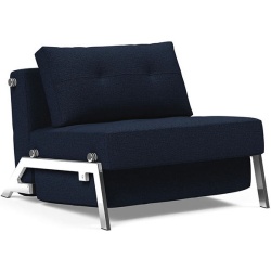 Cubed convertible lounge chair – Chrome + 528 Mixed Dance Blue - Innovation Living