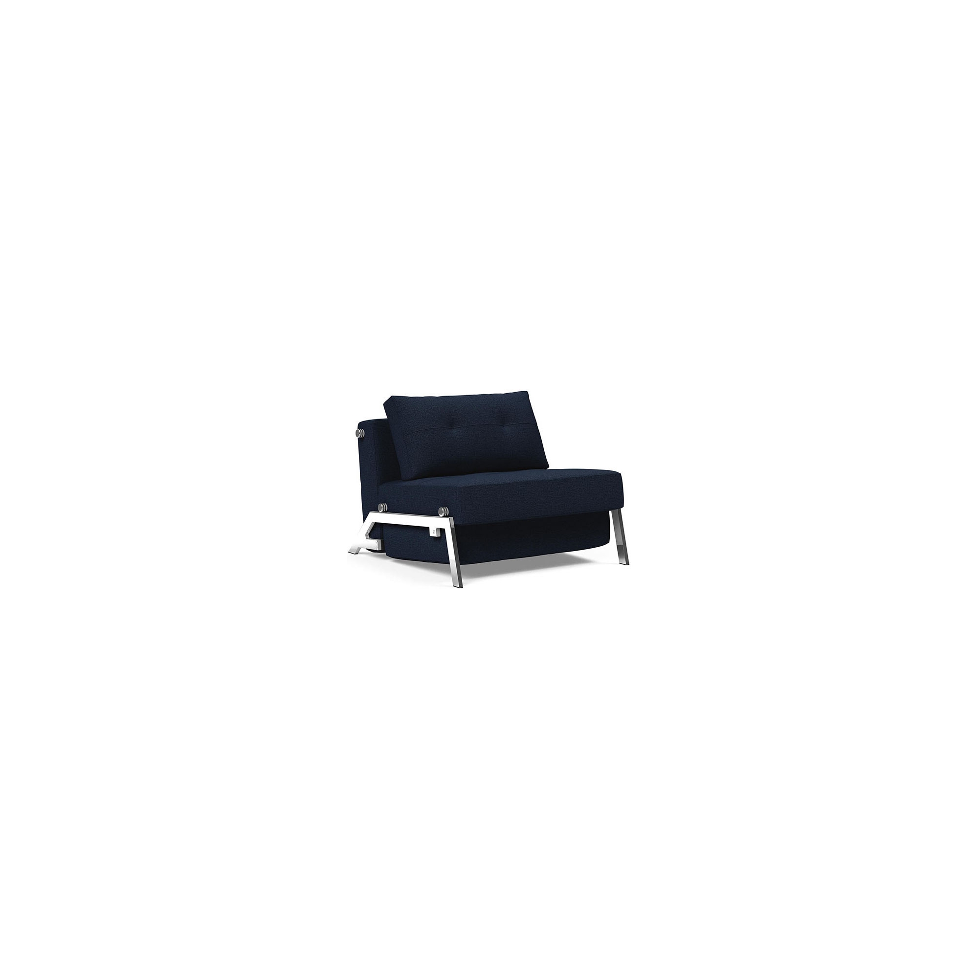 Cubed convertible lounge chair – Chrome + 528 Mixed Dance Blue - Innovation Living