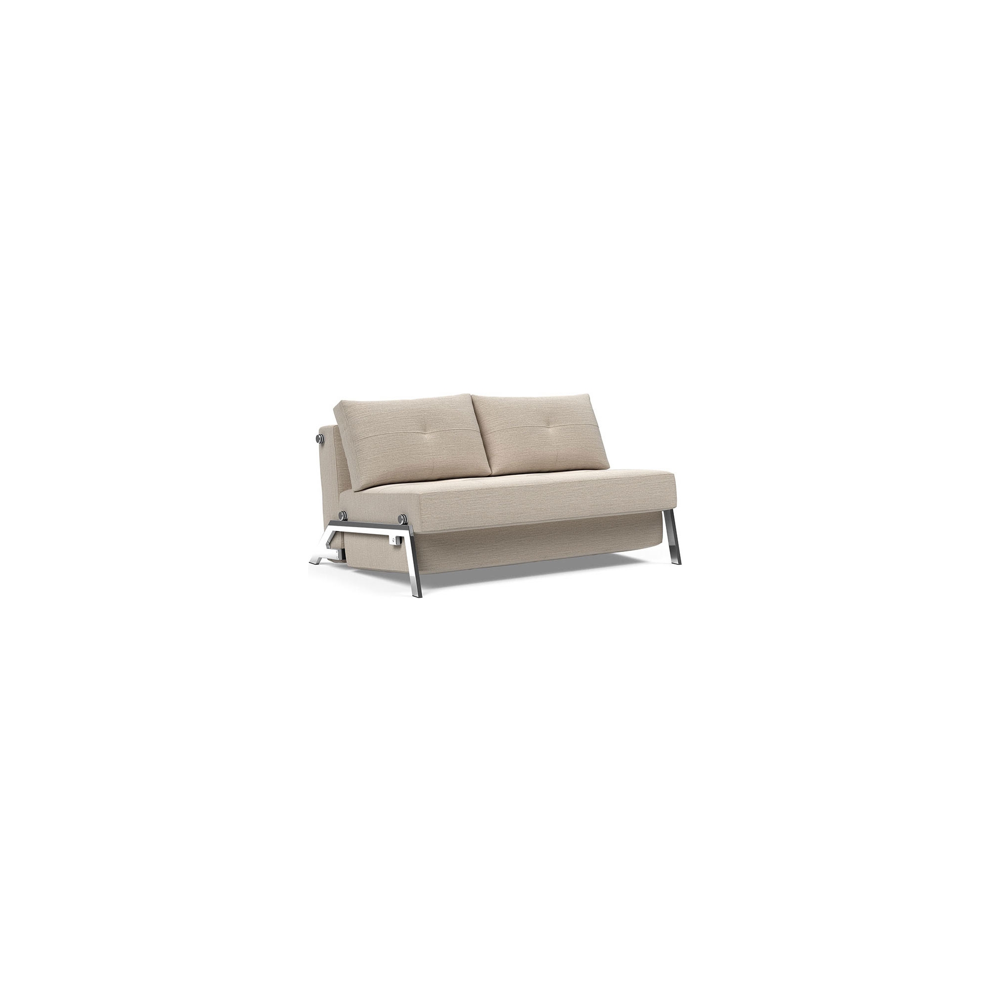 Canapé convertible Cubed 140 – Chrome + 612 Blida Sand Grey - Innovation Living