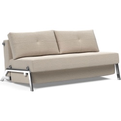 Cubed 160 convertible sofa – Chrome + 612 Blida Sand Grey - Innovation Living