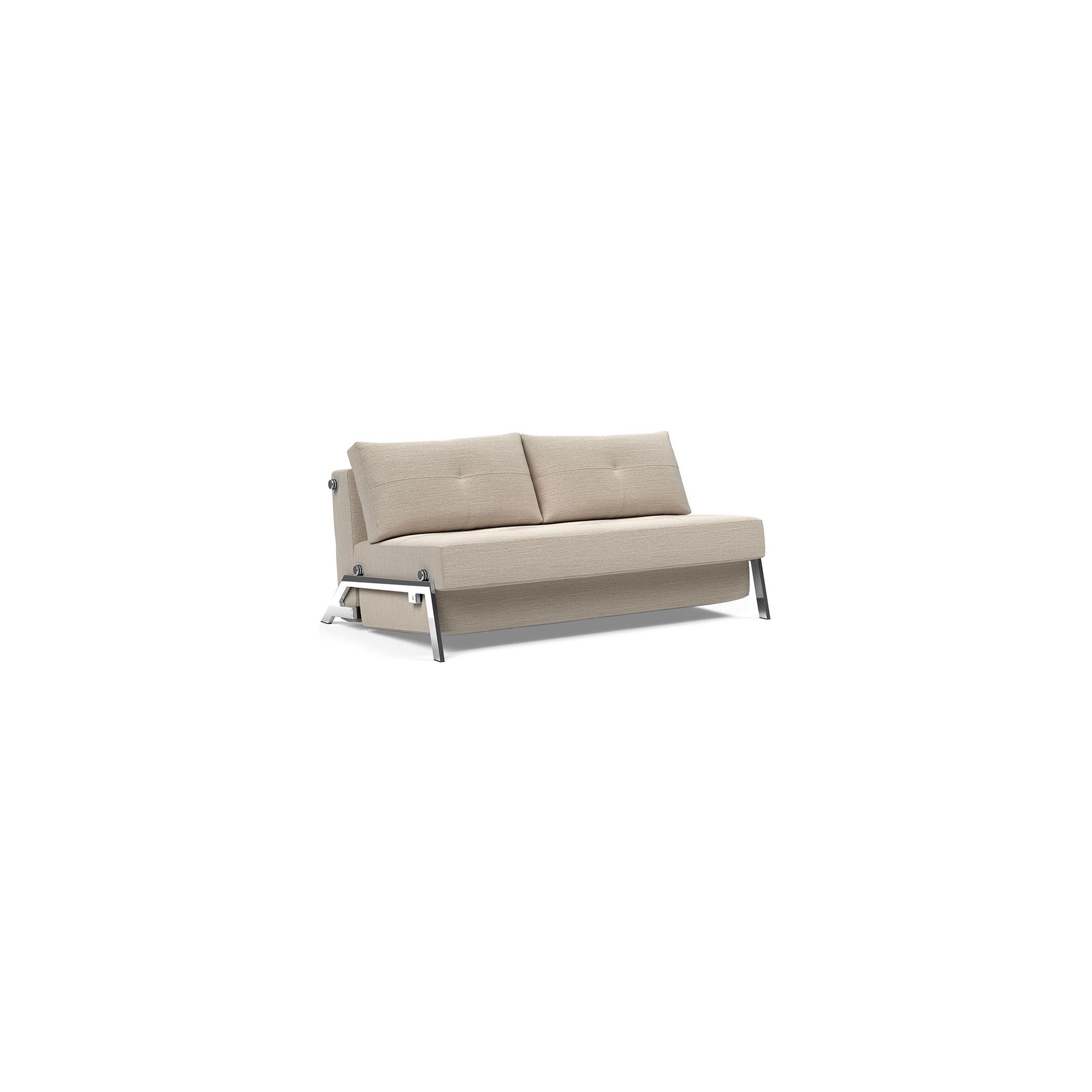 Canapé convertible Cubed 160 – Chrome + 612 Blida Sand Grey - Innovation Living