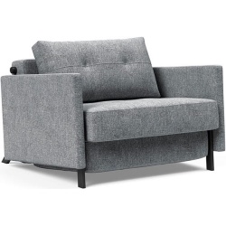 Cubed convertible lounge chair with armrests – 565 Twist Granite - Innovation Living