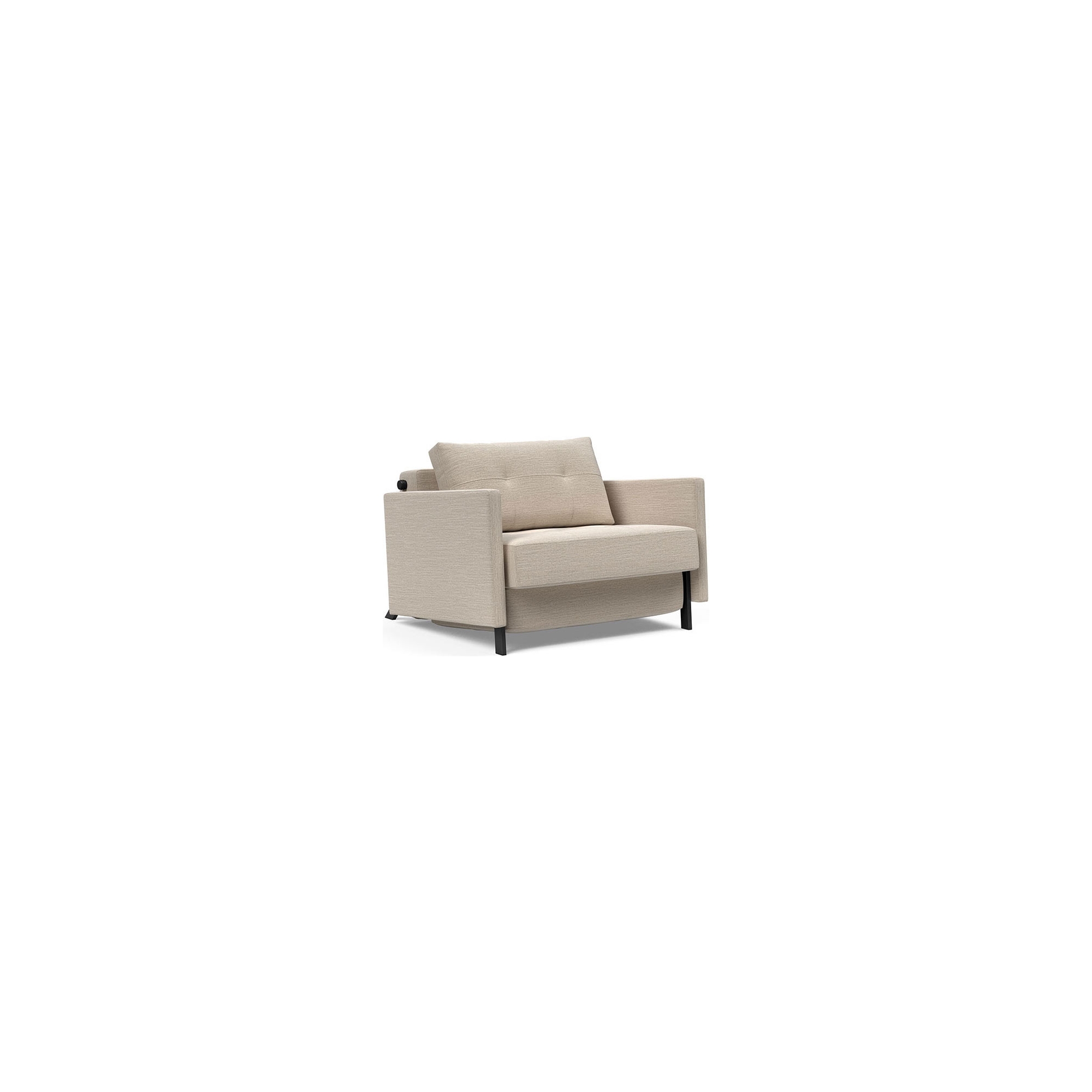 Cubed convertible lounge chair with armrests – 612 Blida Sand Grey - Innovation Living