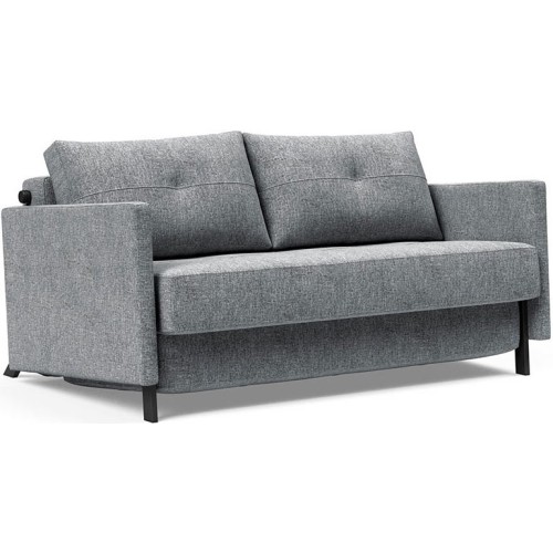 Cubed 140 convertible sofa with armrests – 565 Twist Granite - Innovation Living