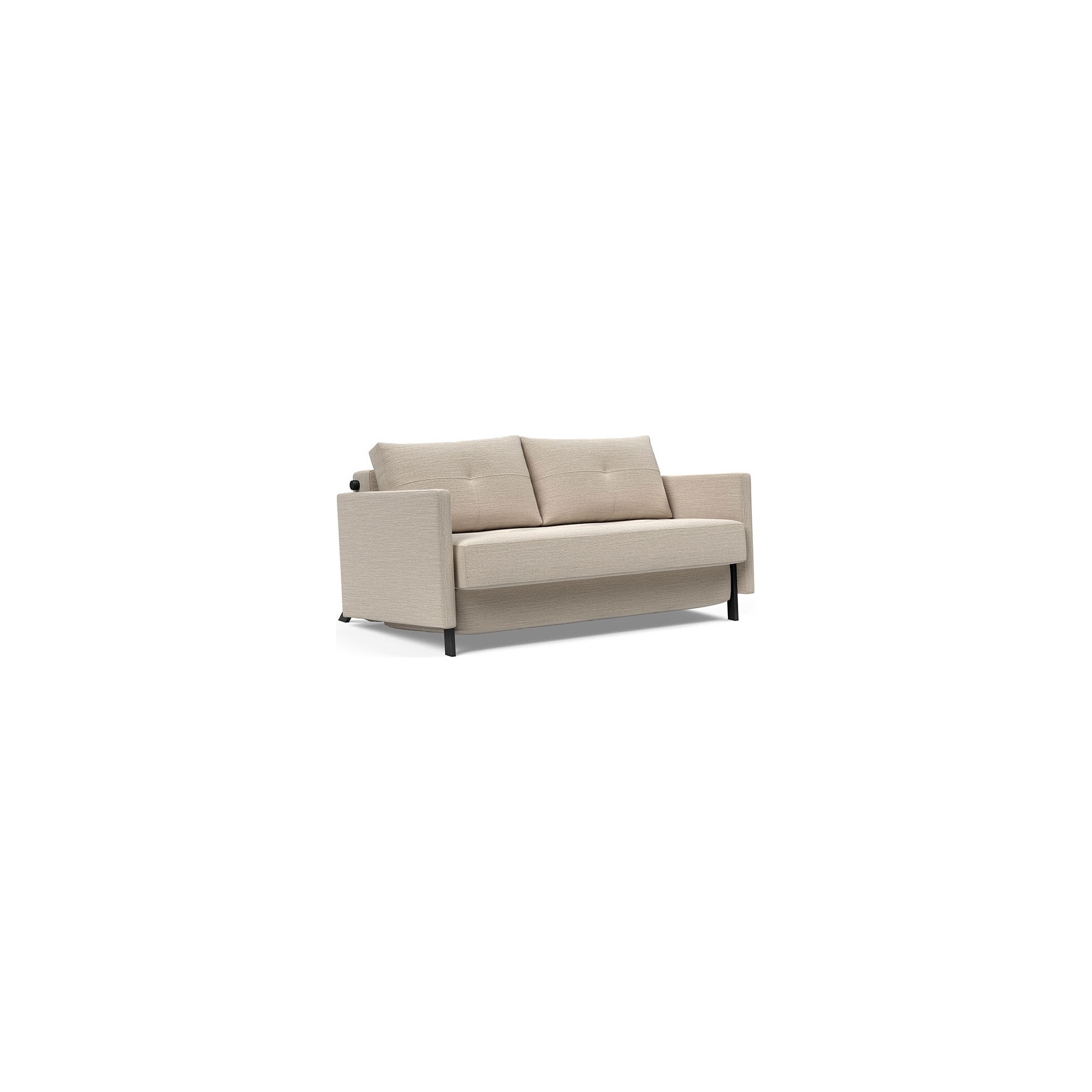 Canapé convertible Cubed 140 avec accoudoirs – 612 Blida Sand Grey - Innovation Living